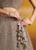 Grey Embroidered Georgette Lehenga Choli