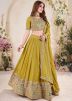 Green Embroidered Lehenga Choli In Georgette