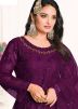 Purple Net Embroidered Abaya Salwar Kameez