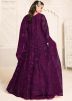 Purple Net Embroidered Abaya Salwar Kameez
