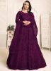 Purple Net Embroidered Abaya Salwar Kameez