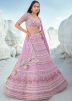 Pink Embroidered Lehenga Choli In Georgette