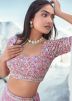 Pink Embroidered Lehenga Choli In Georgette
