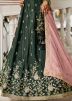 Olive Green Embroidered Chiffon Lehenga Choli