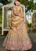Beige Thread Embroidered Lehenga Choli Set