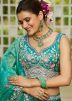 Sea Green Embroidered Tissue Lehenga Choli Set