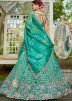 Sea Green Embroidered Tissue Lehenga Choli Set