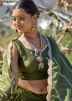 Green Embroidered Chiffon Lehenga Choli