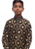 Black Printed Readymade Kurta Pajama For Men