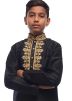 Kids Black Readymade Embroidered Kurta Pajama