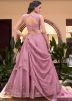 Pink Emrboidered Lehenga Choli In Organza