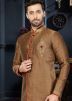 Readymade Brown Art Silk Sherwani
