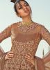 Beige Embroidered Bell Sleeved Kurti Style Lehenga