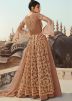 Beige Embroidered Bell Sleeved Kurti Style Lehenga