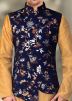 Readymade Rayon Blue Asymmetric Nehru Jacket