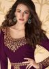 Purple Georgette Embroidered Slit Style Pant Suit