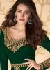 Green Embroidered Georgette Slit Style Pant Suit