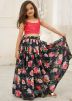 Readymade Kids Black Floral Print Lehenga Choli