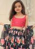 Readymade Kids Black Floral Print Lehenga Choli