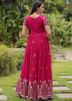 Pink Embroidered Gown In Georgette