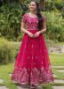 Pink Embroidered Gown In Georgette
