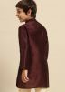 Brown Kids Readymade Plain Kurta & Pajama
