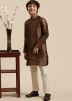 Brown Readymade Kids Kurta Pajama