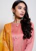 Readymade Peach and Yellow Shaded Asymmetric Palazzo Suit