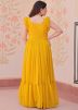 Yellow Embroidered Gown In Georgette