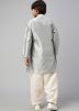 Grey Readymade Kids Embroidered Kurta Pant