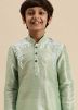 Readymade Green Embroidered Kurta Pajama For Kids