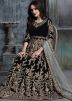 Black Embroidered Anarkali Suit With Dupatta