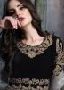 Black Embroidered Anarkali Suit With Dupatta
