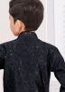 Readymade Kids Black Embroidered Indo Western Sherwani
