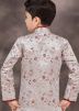 Readymade Grey Kids Woven Indo Western Sherwani