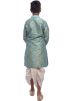 Turquoise Woven Readymade Kids Dhoti Kurta Set