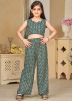 Readymade Green Kids Printed Jacket Style Top Bottom Set