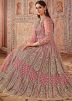 Pink Net Embroidered Anarkali Salwar Kameez