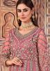 Pink Net Embroidered Anarkali Salwar Kameez