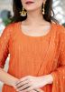 Orange Readymade Chanderi Punjabi Suit