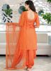 Orange Readymade Chanderi Punjabi Suit