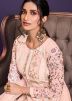Peach Embroidered Georgette Suit With Dupatta