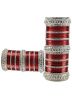 Stone Studded Red And Silver Bridal Bangle Set