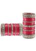 Pink Stone Studded Bridal Bangle Set