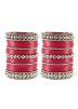 Pink Stone Studded Bridal Bangle Set