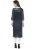 Navy Blue Printed Georgette Long Kurta