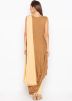 Brown Readymade Cowl Style Slawar Kameez