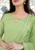 Embroidered Dupatta With Readymade Green Suit