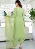 Embroidered Dupatta With Readymade Green Suit