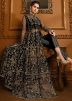 Black Sequins Embroidered Anarkali Suit In Net